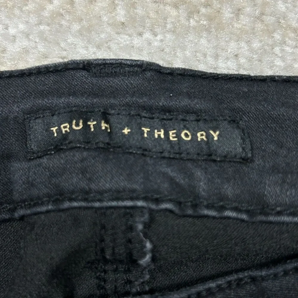 Truth + Theory Womens Black Skinny Jeans Stretch 28 Inseam fabric